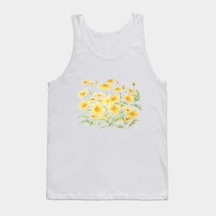 Yellow Margaret Daisies branch watercolor Tank Top